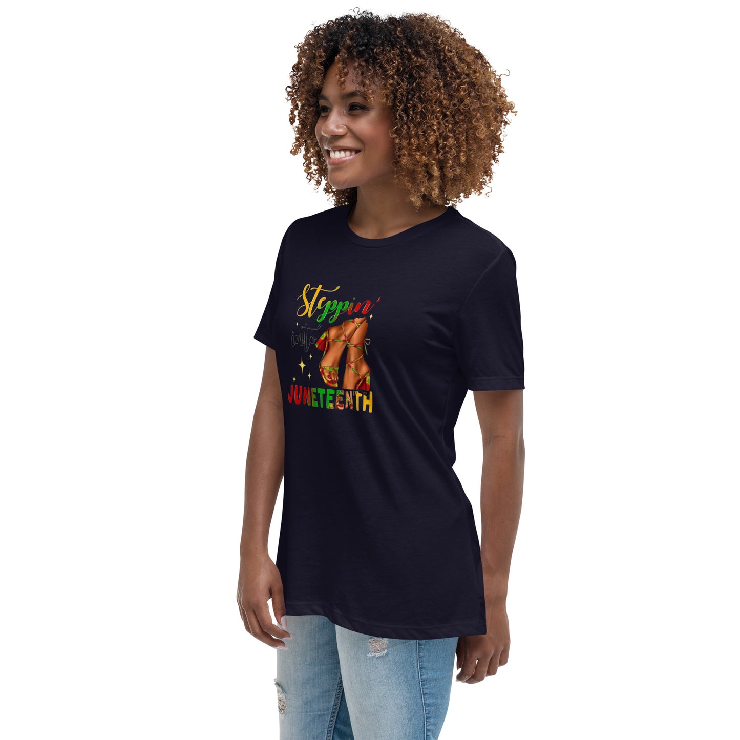 STEPPIN INTO JUNETEENTH HEELS T SHIRT