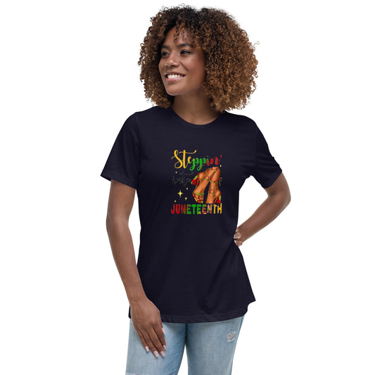 STEPPIN INTO JUNETEENTH HEELS T SHIRT